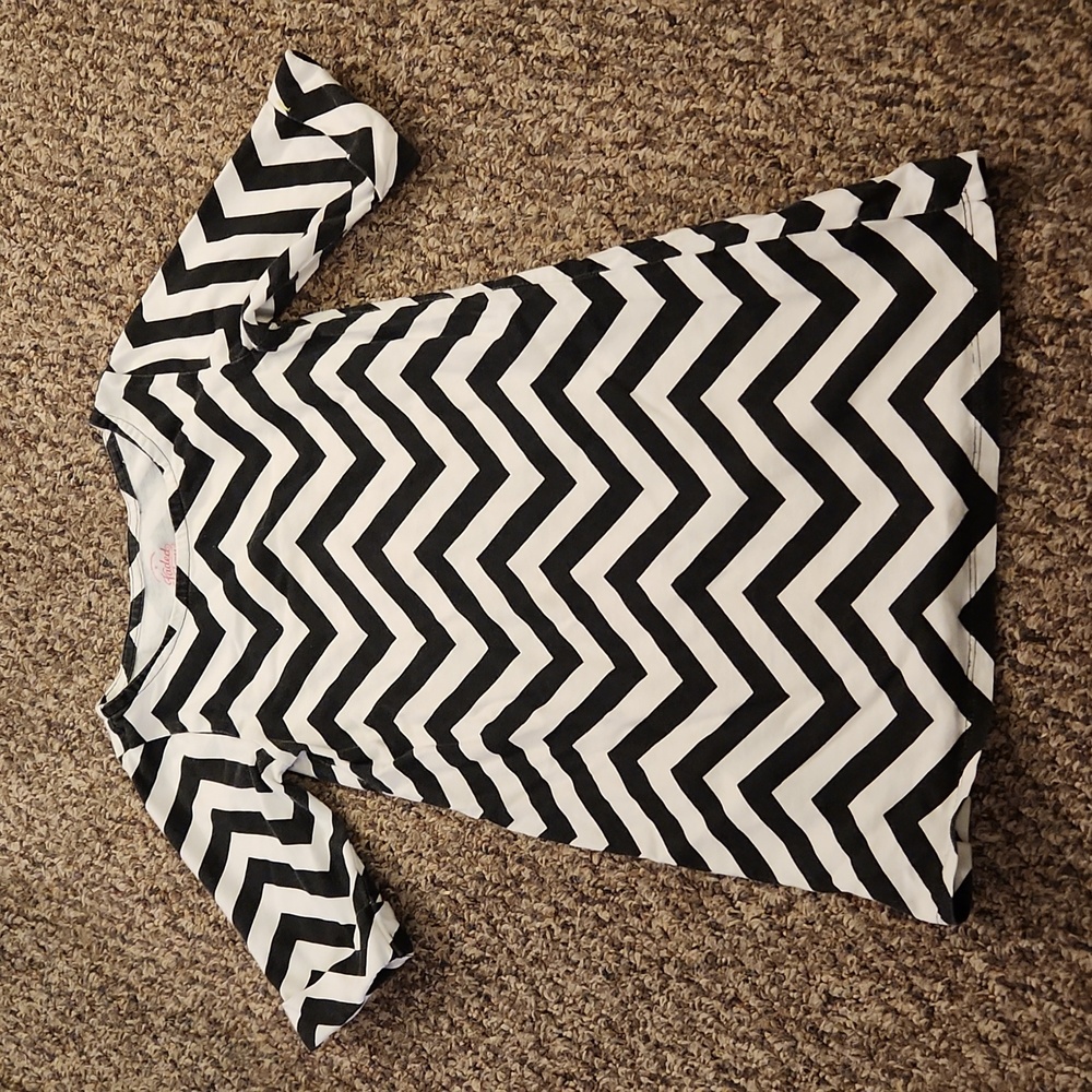 Faded Glory Black and White Chevron Dress Size 6X